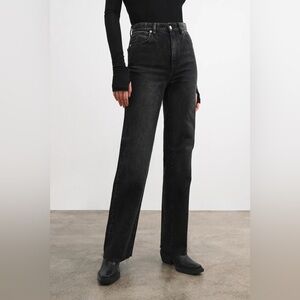 BRAND NEW Marcella Black Denim Straight-Leg Jeans in Size 30
